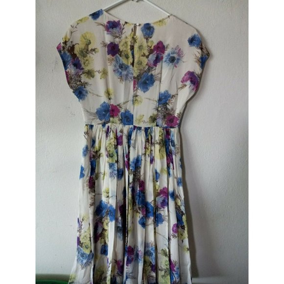 BODEN CECILY Special occasion DRESS WH597 SIZE US 4 Multi-color Floral NWT lined - Picture 5 of 7